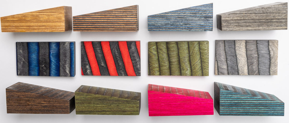 Orange/Light Gray/Dark Gray Laminated Birch Wood Blanks