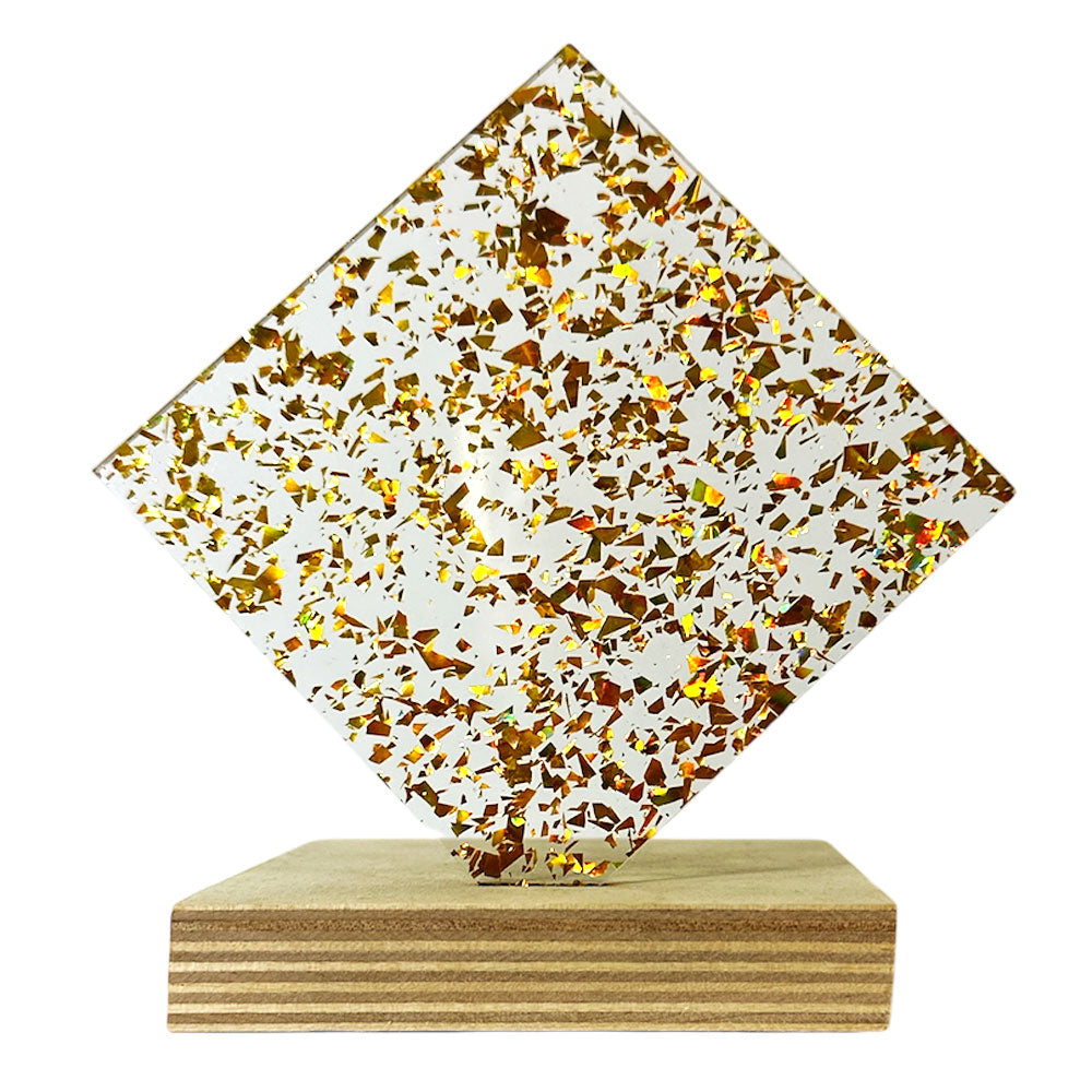 Srenta Acrylic Sheets Plexiglass, 12 Pack PMMA Acrylic Glass Casting Plate Silver Gold Markers Crafting Projects Laser Engraving Cutting Wedding Table