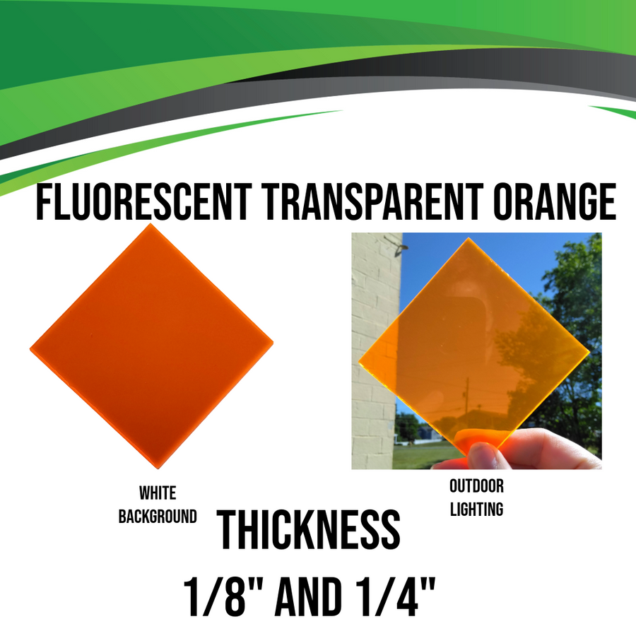 Orange Fluorescent Transparent Acrylic
