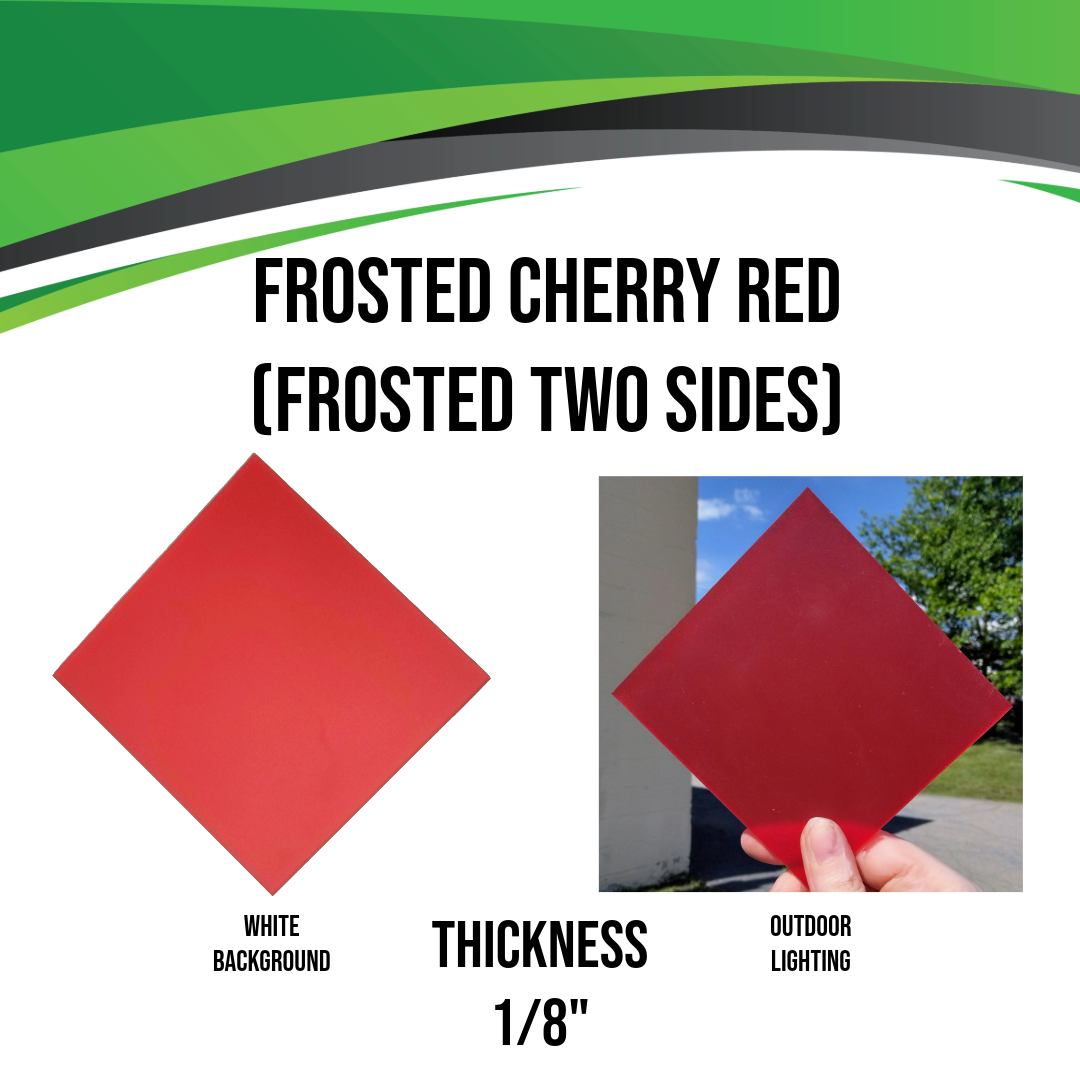 Cherry Red Frosted Matte Acrylic - Frosted Two Sides