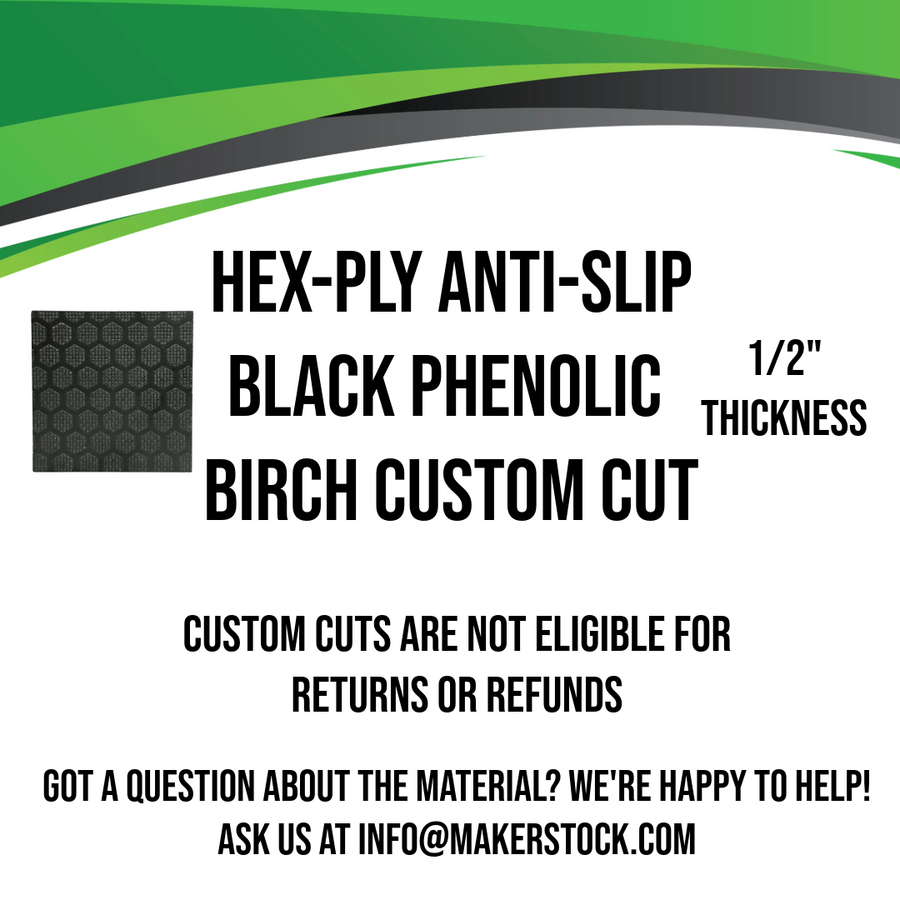 Hex-Ply Anti-Slip Phenolic Birch (Black) -  1/2" / 12mm - Custom Cut