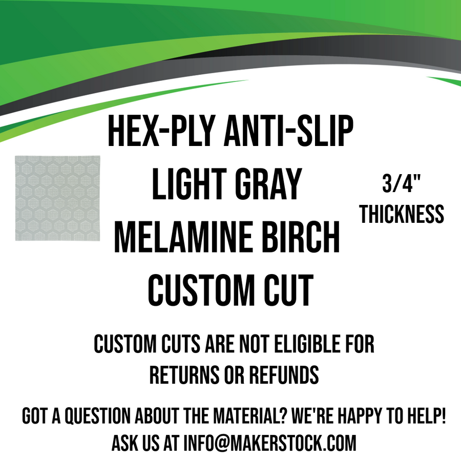 Hex-Ply Anti-Slip Melamine Birch (Light Gray) -  3/4" / 18mm - Custom Cut