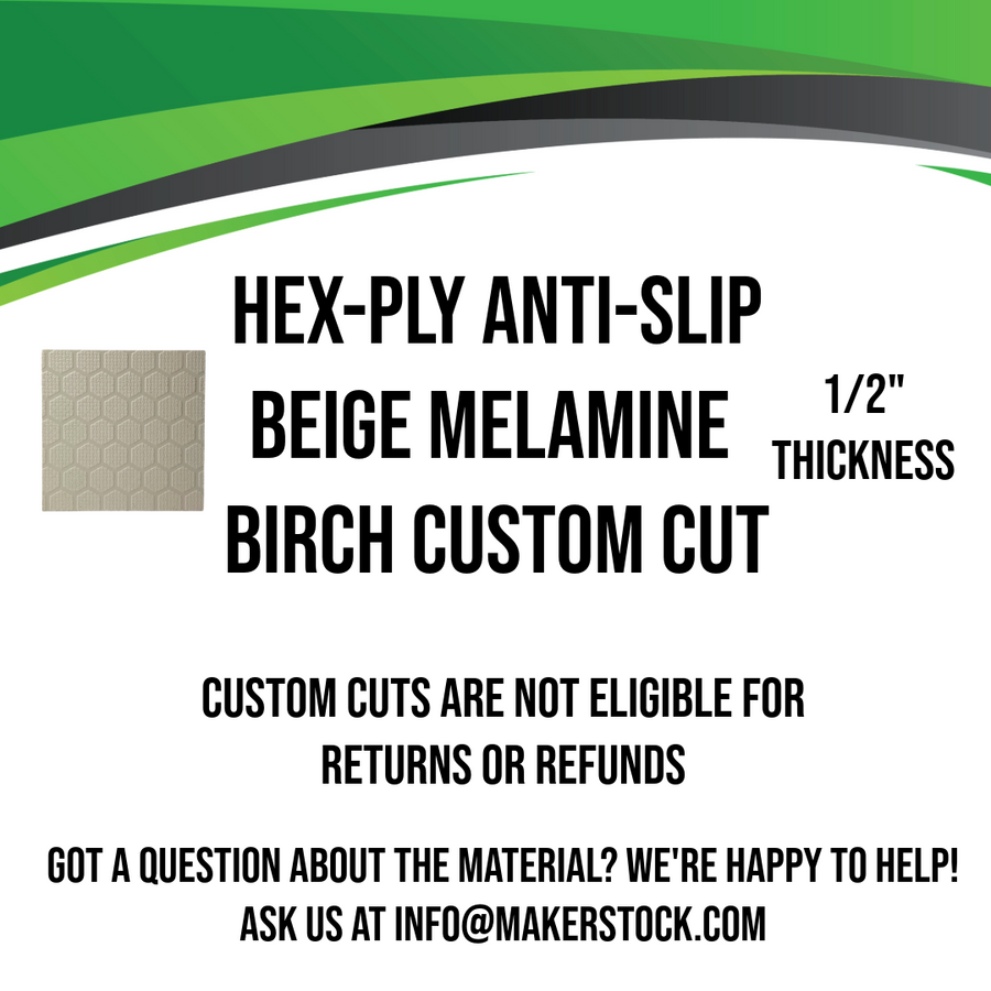 Hex-Ply Anti-Slip Melamine Birch (Beige) -  1/2" / 12mm - Custom Cut