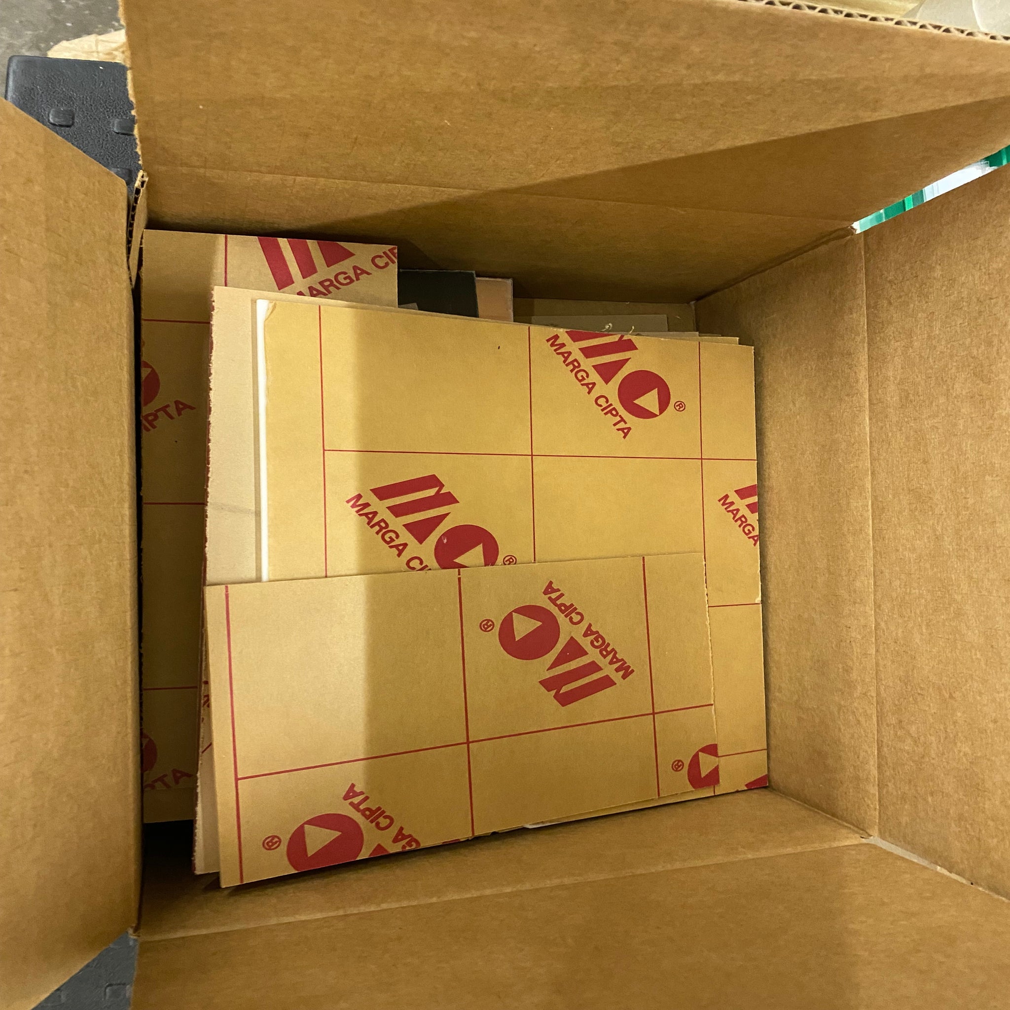 Box of (50 lb), 12 Long x 12 Wide Chipboard Sheets